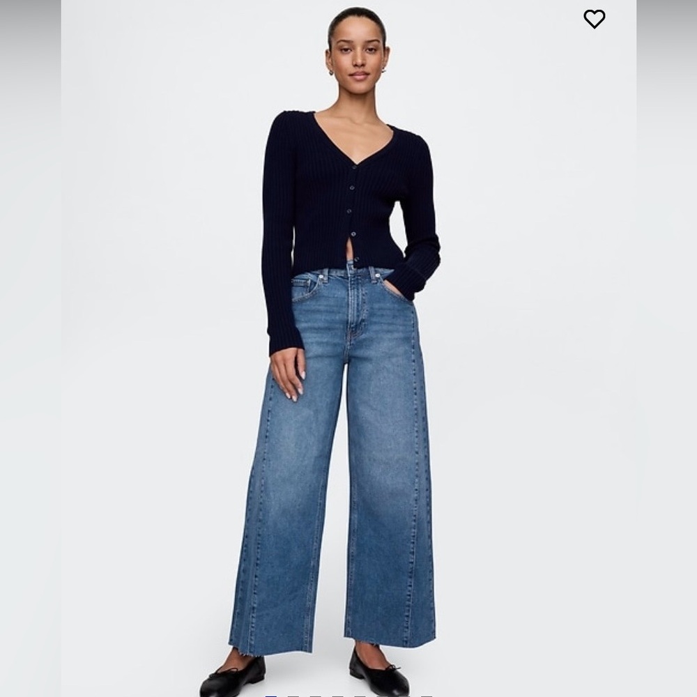 GAP High Rise Stride Wide-Leg Ankle Jeans